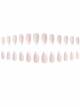 French Pearl White Almond Press On Nails LF374